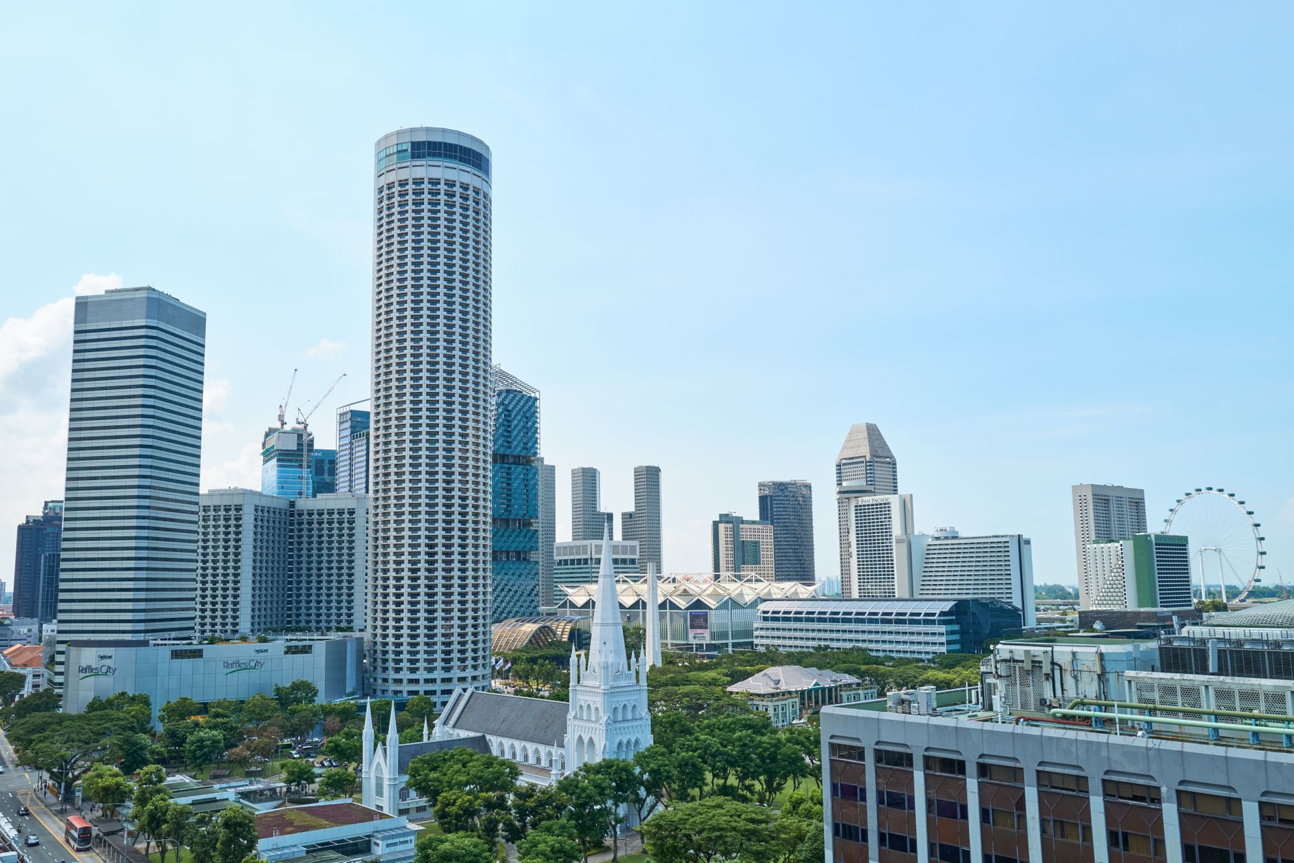 Singapore’s skyline and central business district illustrate the economy as core inflation rises to 1.6% in June 2026.