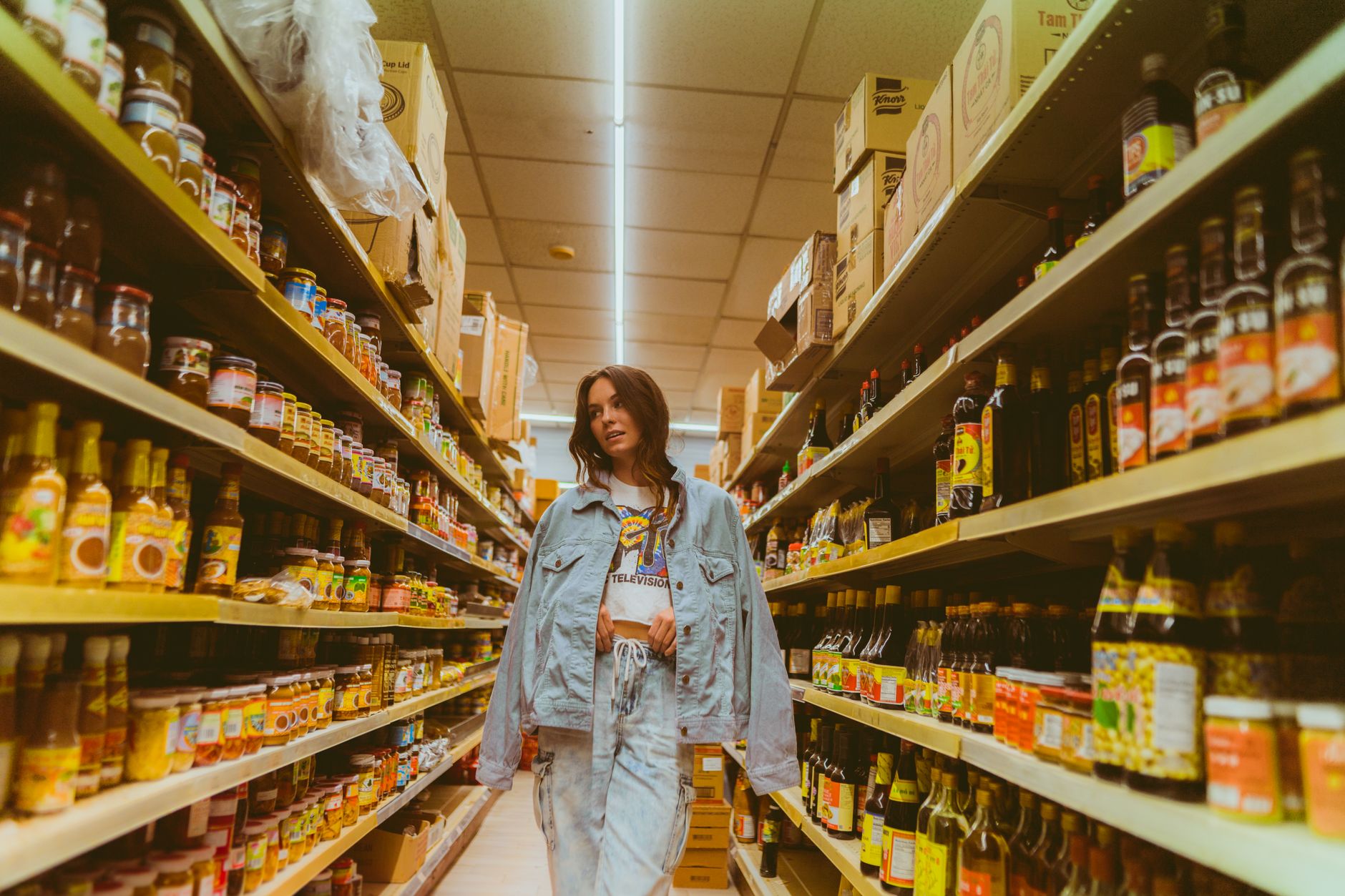 Canadian supermarket shelves display domestic and internationally sourced food as retailers diversify supply chains amid a consumer boycott of U.S. products.