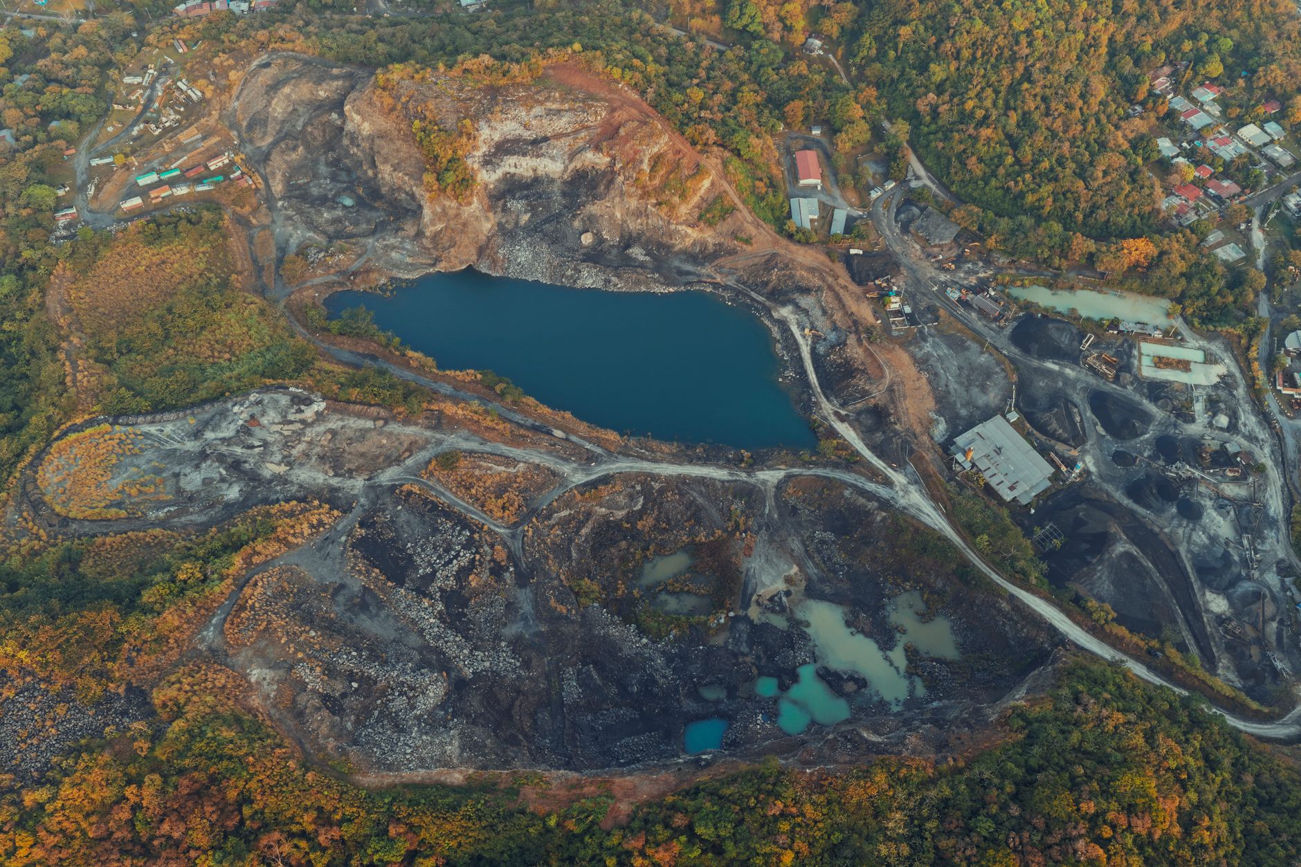 An aerial view of a copper mining and processing operation in Azerbaijan representing Anglo Asian Mining’s expanding copper-led production portfolio.